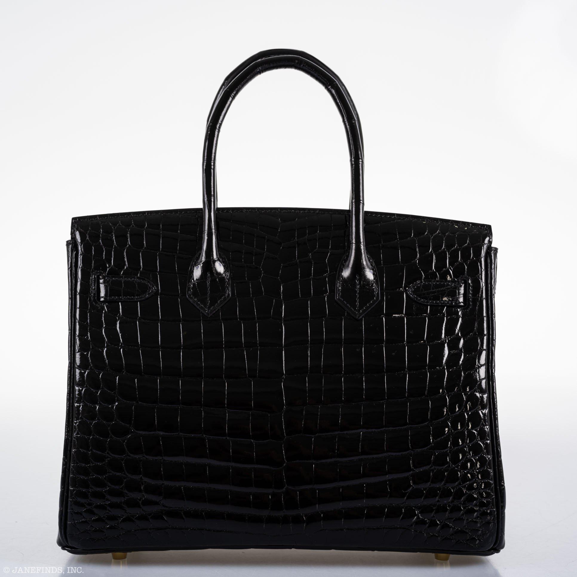 Hermès Birkin 30 Black Nilo Crocodile Gold Hardware - 2019, D