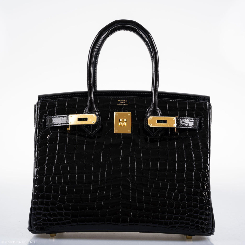 Hermès Birkin 30 Black Nilo Crocodile Gold Hardware - 2019, D