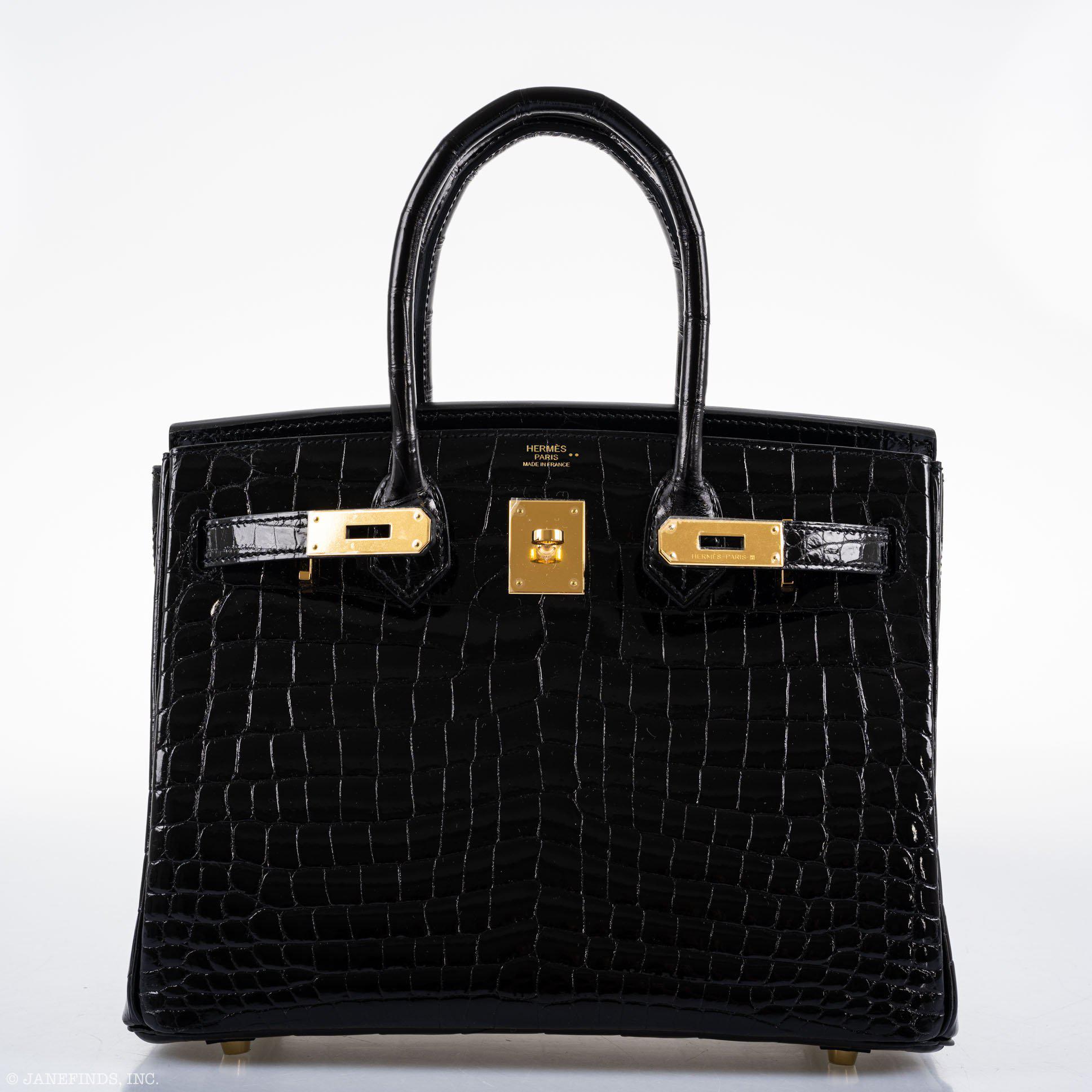 Hermès Birkin 30 Black Nilo Crocodile Gold Hardware - 2019, D