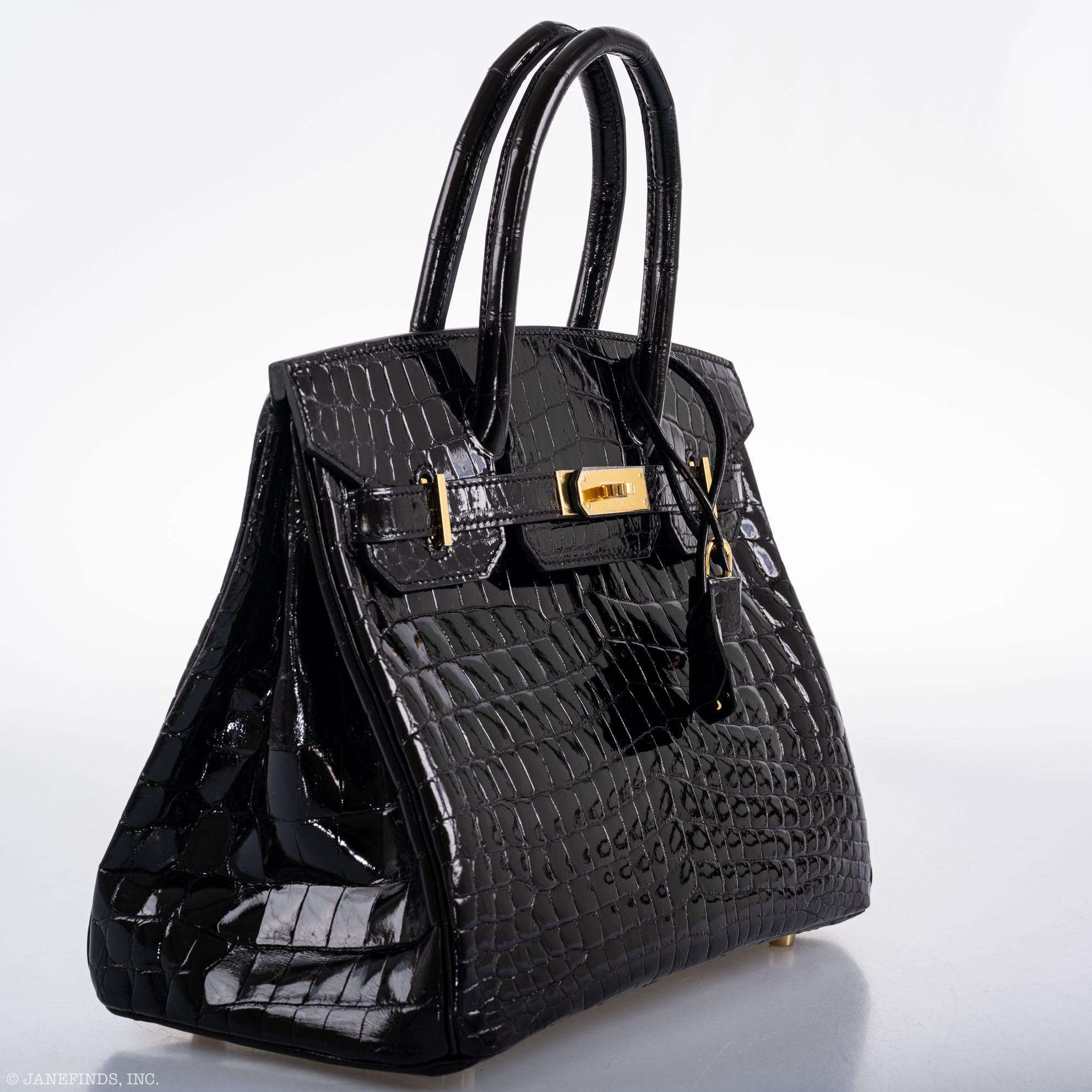 Hermès Birkin 30 Black Nilo Crocodile Gold Hardware - 2019, D