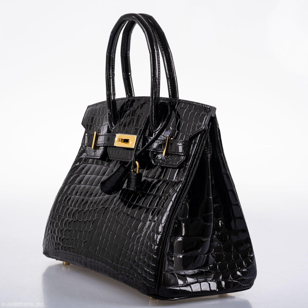 Hermès Birkin 30 Black Nilo Crocodile Gold Hardware - 2019, D