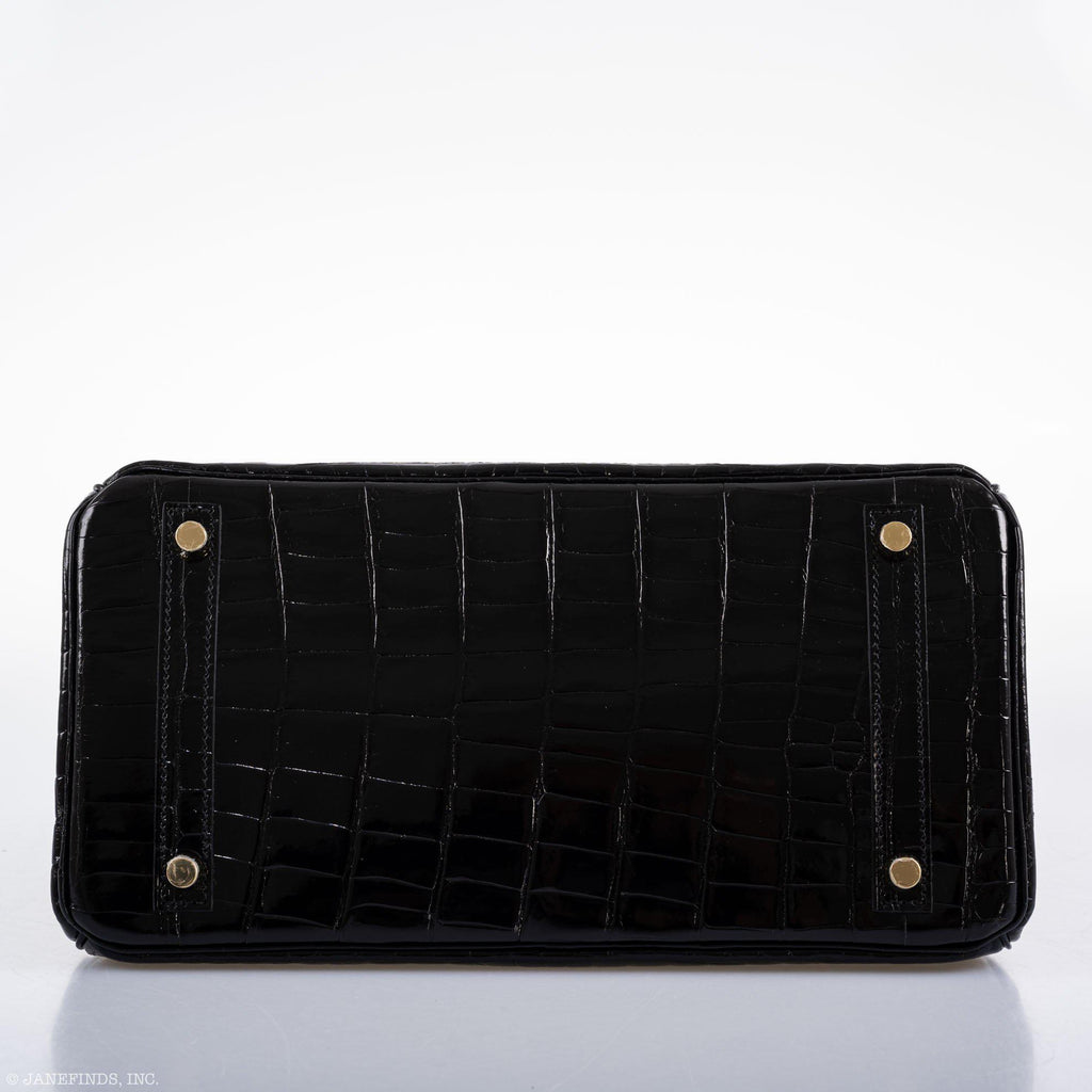 Hermès Birkin 30 Black Nilo Crocodile Gold Hardware - 2019, D