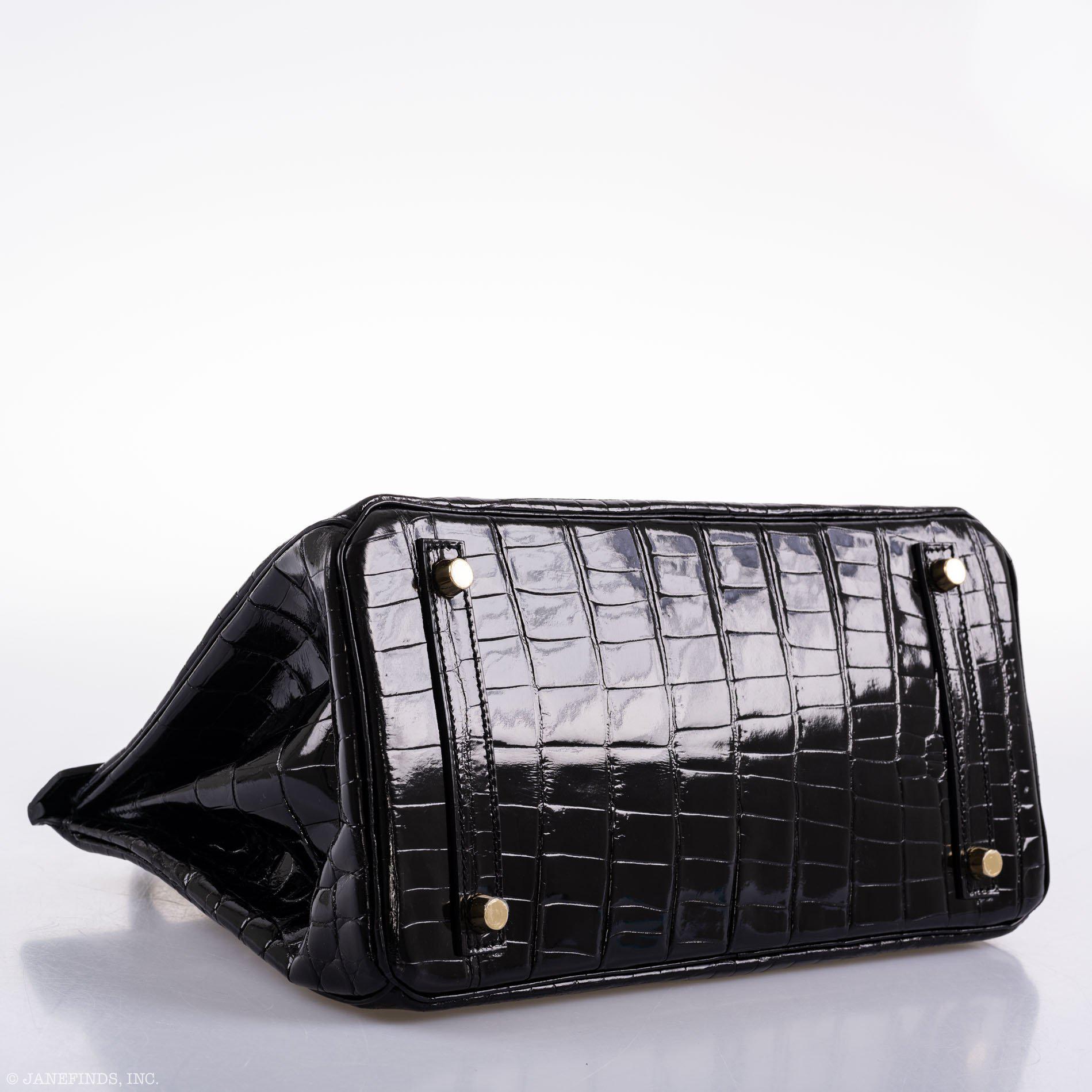 Hermès Birkin 30 Black Nilo Crocodile Gold Hardware - 2019, D