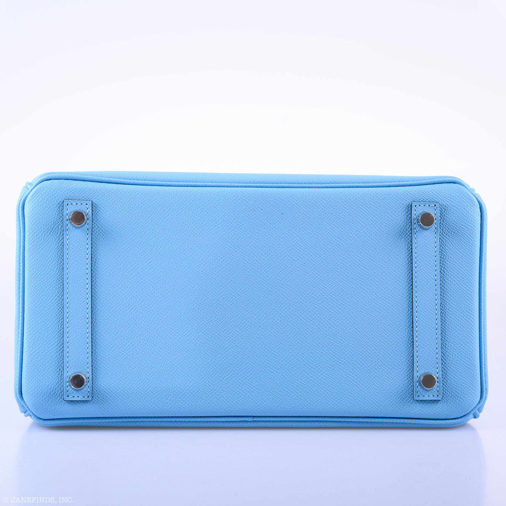 Hermès Birkin 30 Blue Celeste Epsom Palladium Hardware - 2020, Y