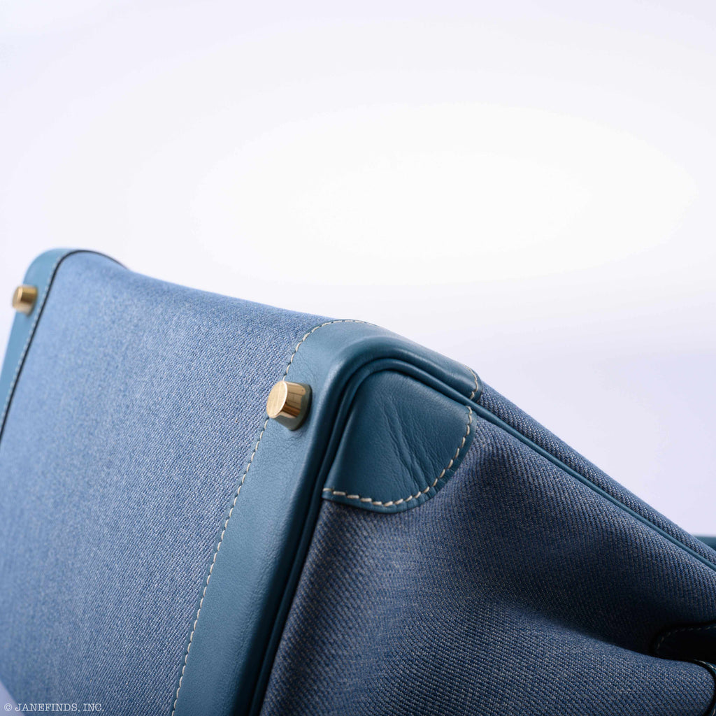 Hermès Birkin 30 Denim & Blue Jean Gulliver Leather Gold Hardware - 1999, C Square