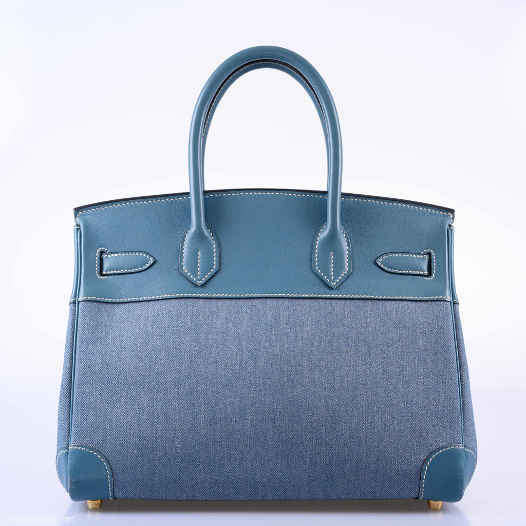 Hermès Birkin 30 Denim & Blue Jean Gulliver Leather Gold Hardware - 1999, C Square