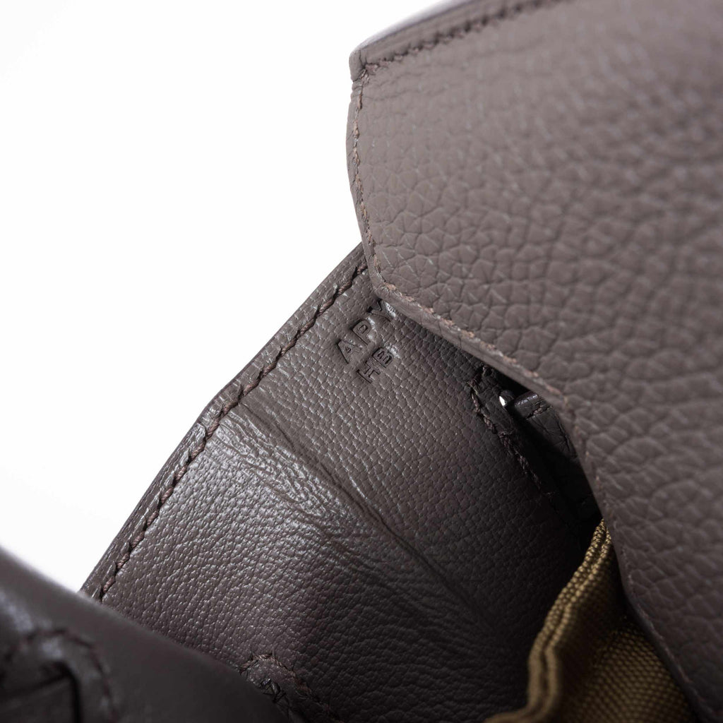 Hermès Birkin 30 Etain Tin Grey Clemence Gold Hardware
