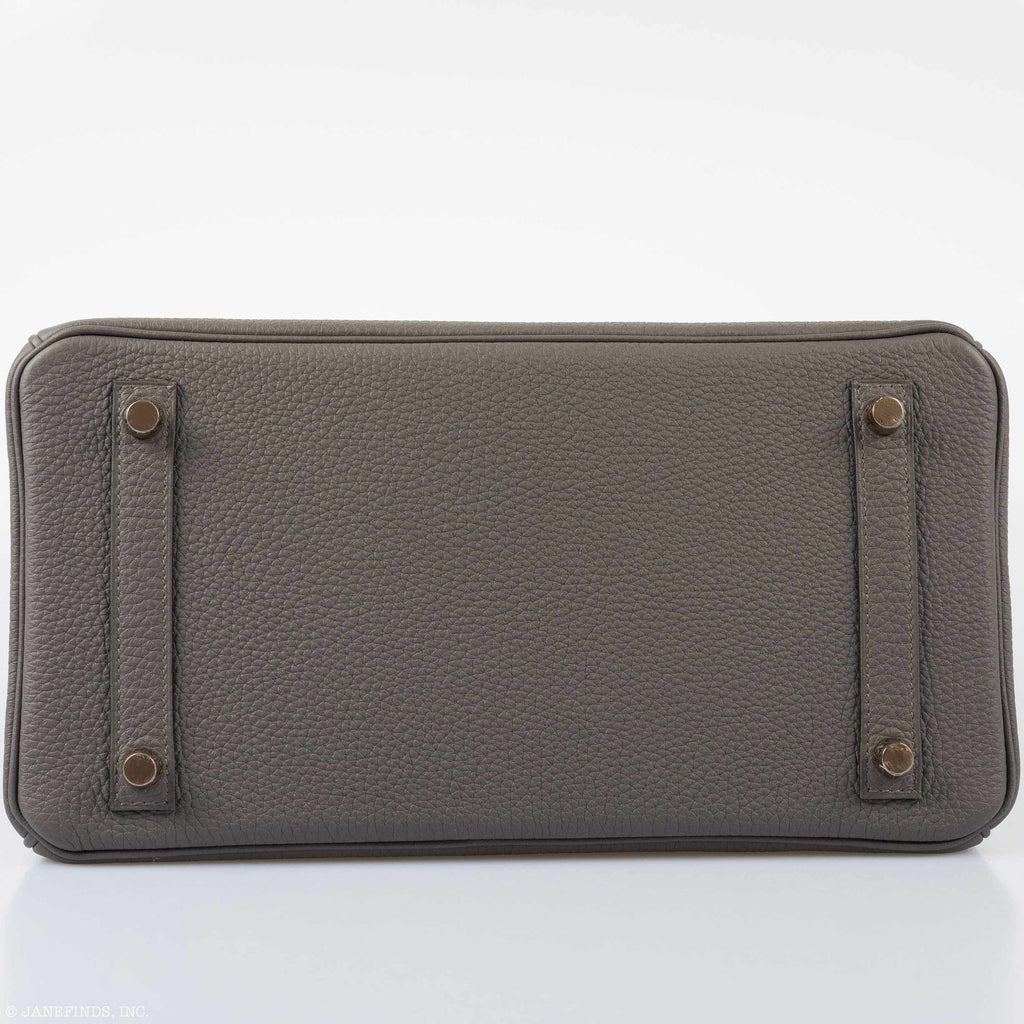 Hermès Birkin 30 Etain Tin Grey Togo Rose Gold Hardware