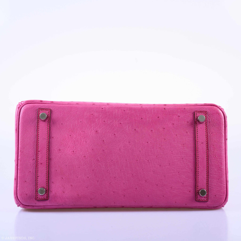 Hermès Birkin 30 Fuchsia Ostrich Palladium Hardware