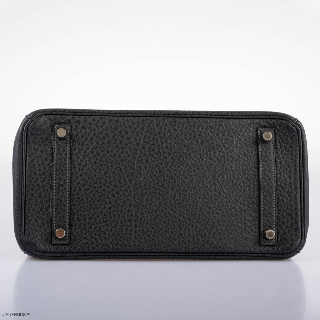 Hermès Birkin 30 Graphite Buffalo with Palladium Hardware - 2005, I Square