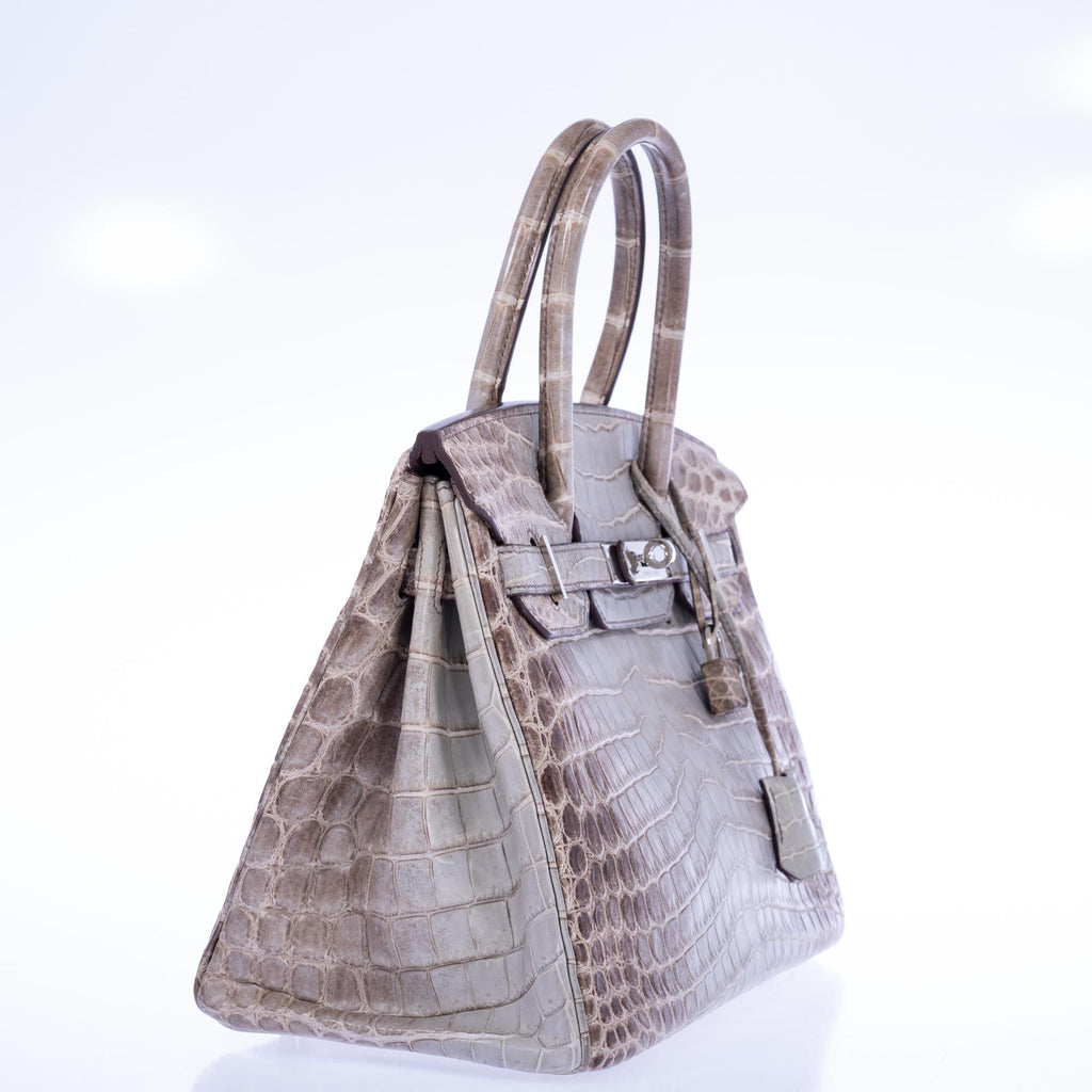 Hermès Birkin 30 Gris Cendre Himalayan Niloticus Crocodile Palladium Hardware