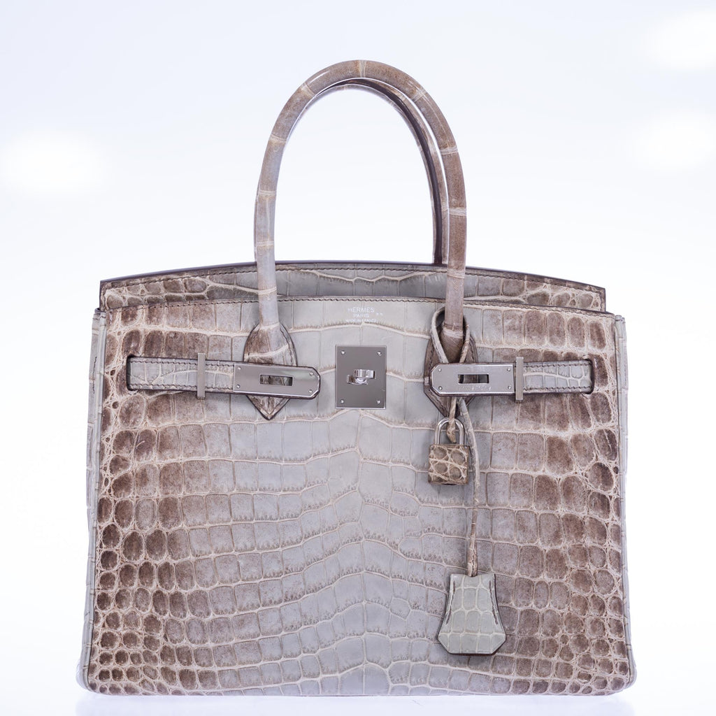 Hermès Birkin 30 Gris Cendre Himalayan Niloticus Crocodile Palladium Hardware