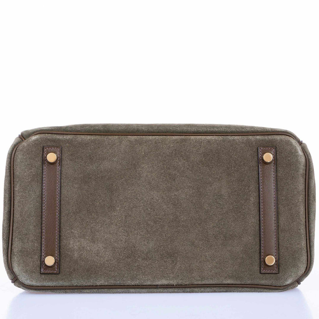 Hermès Birkin 30 Grizzly Vert de Gris Suede & Veau Swift Permabrass Hardware - Special Edition