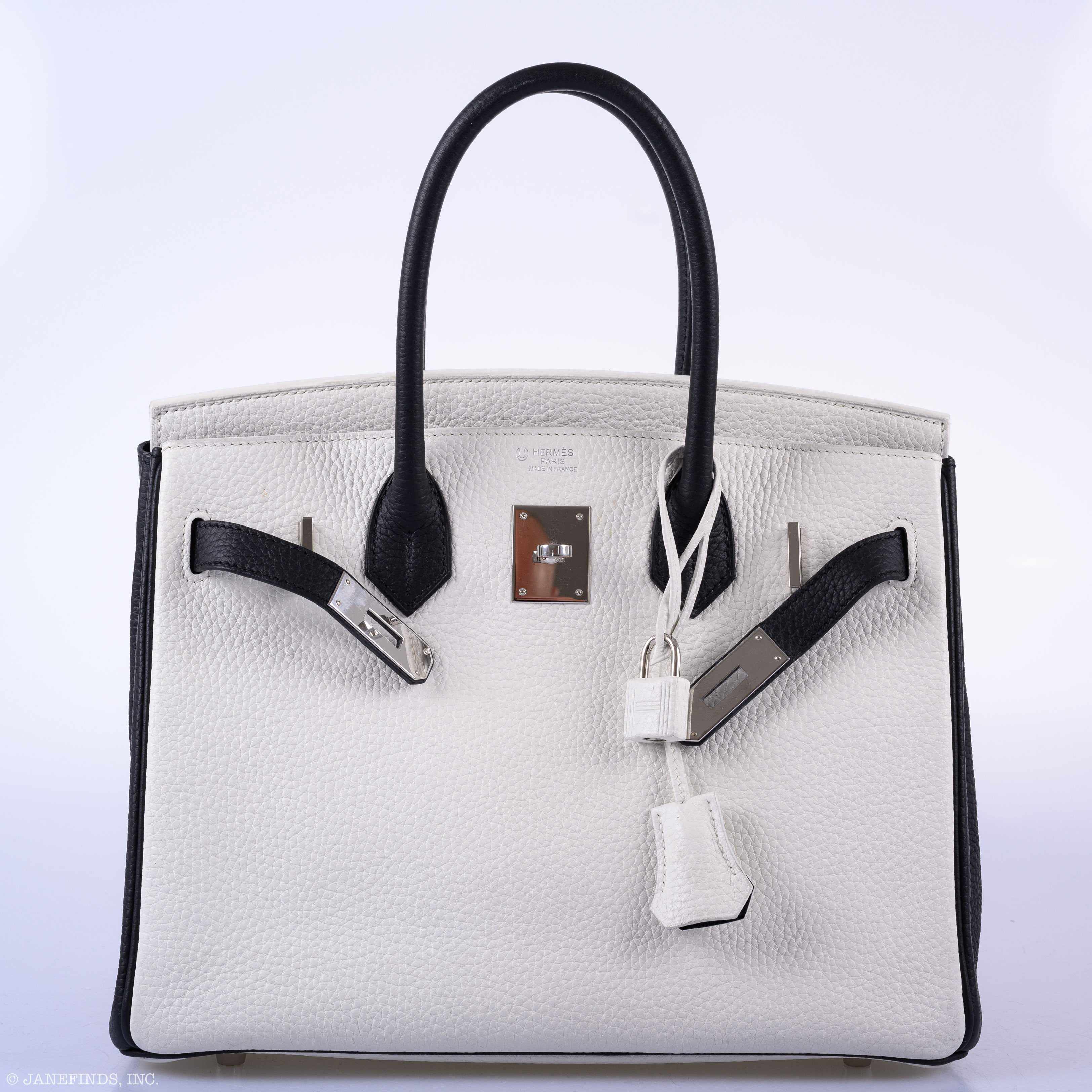 Hermès Birkin 30 HSS Black & White Togo Palladium Hardware - 2018, C
