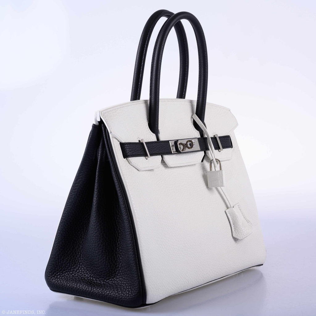 Hermès Birkin 30 HSS Black & White Togo Palladium Hardware - 2018, C