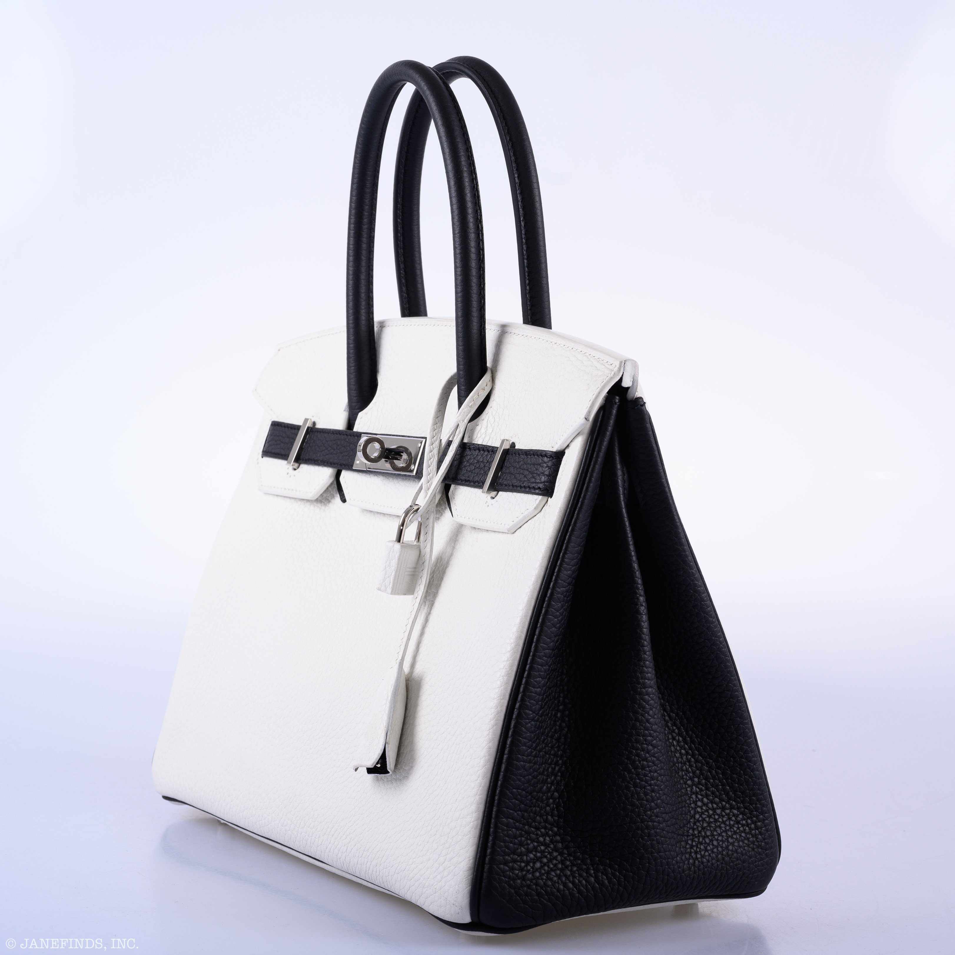 Hermès Birkin 30 HSS Black & White Togo Palladium Hardware - 2018, C