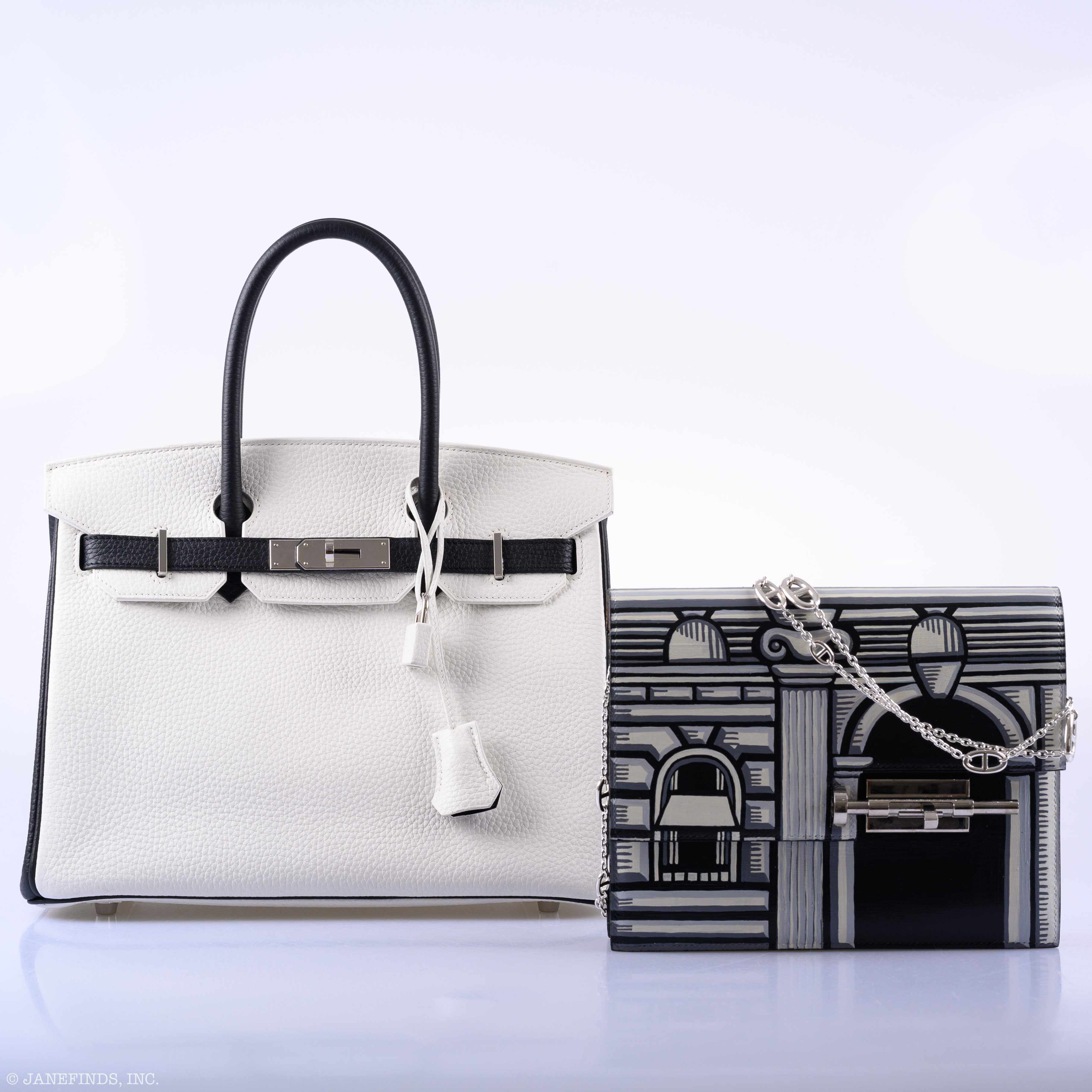 Hermès Birkin 30 HSS Black & White Togo Palladium Hardware - 2018, C