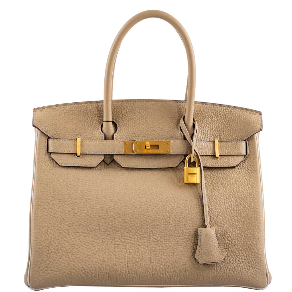 Hermès Birkin 30 HSS Trench & Craie Piping Togo Brushed Gold Hardware - 2016, X