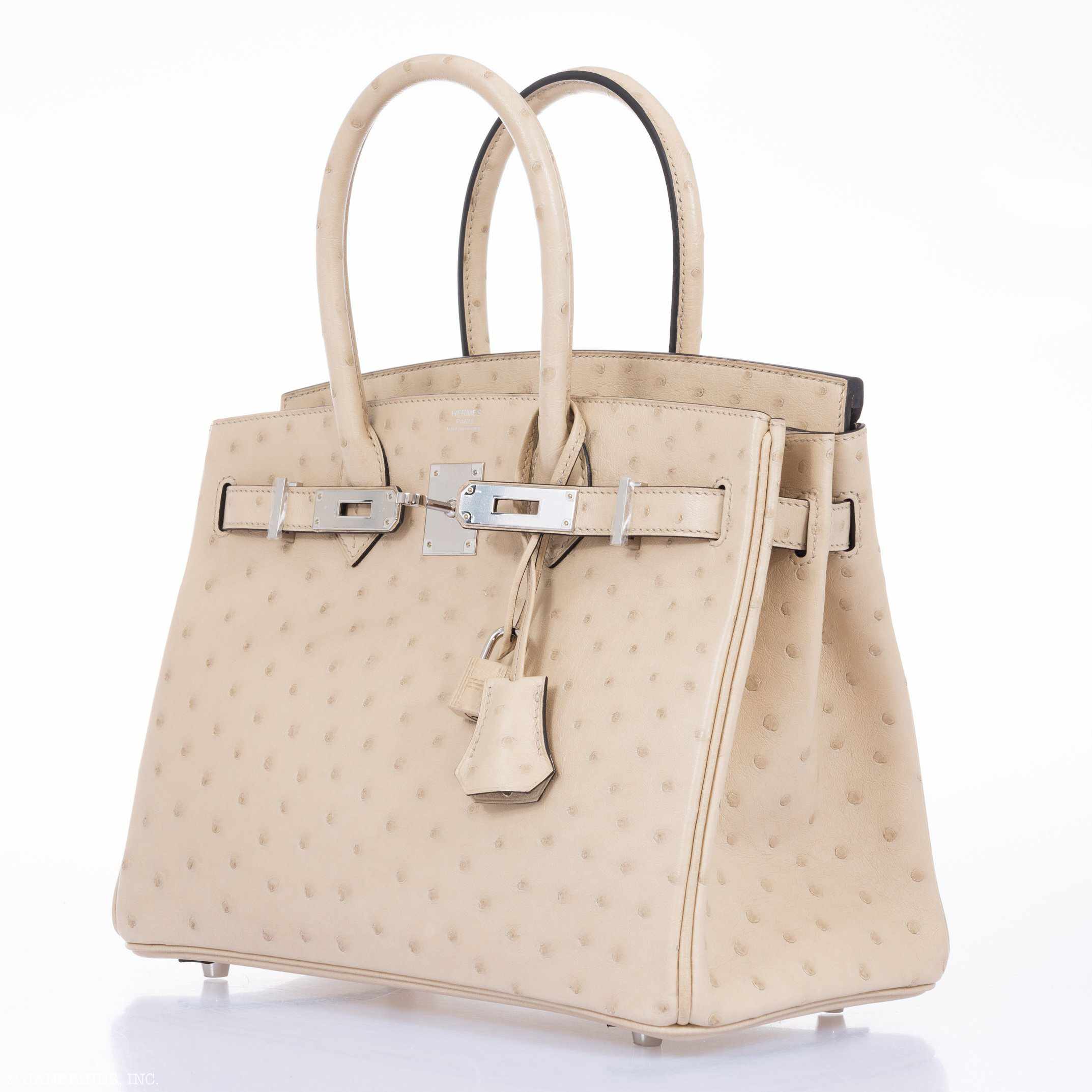 Hermès Birkin 30 Parchemin Ostrich Palladium Hardware - 2020, Y