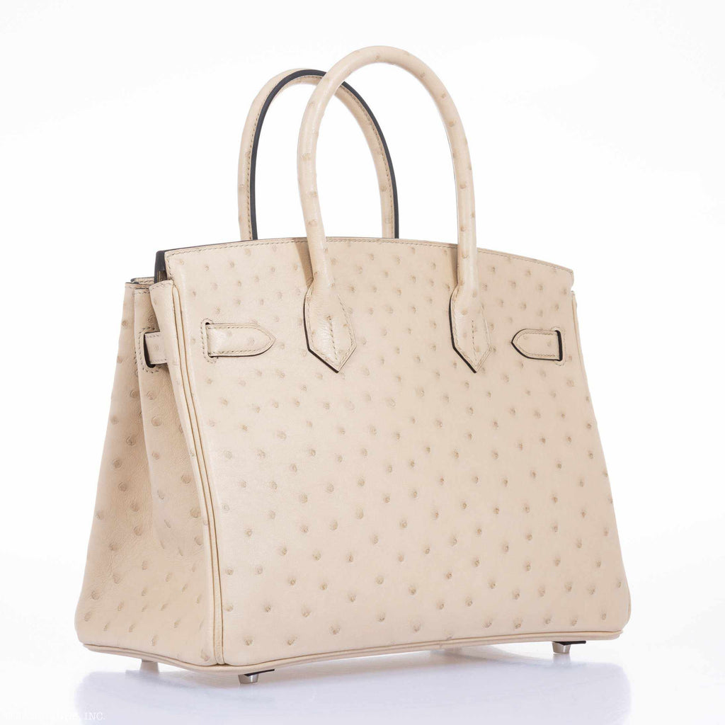 Hermès Birkin 30 Parchemin Ostrich Palladium Hardware