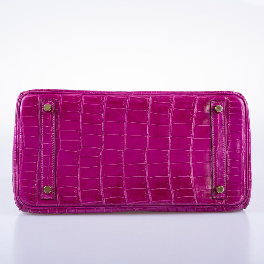 Hermès Birkin 30 Rose Scheherazade Shiny Niloticus Crocodile Gold Hardware