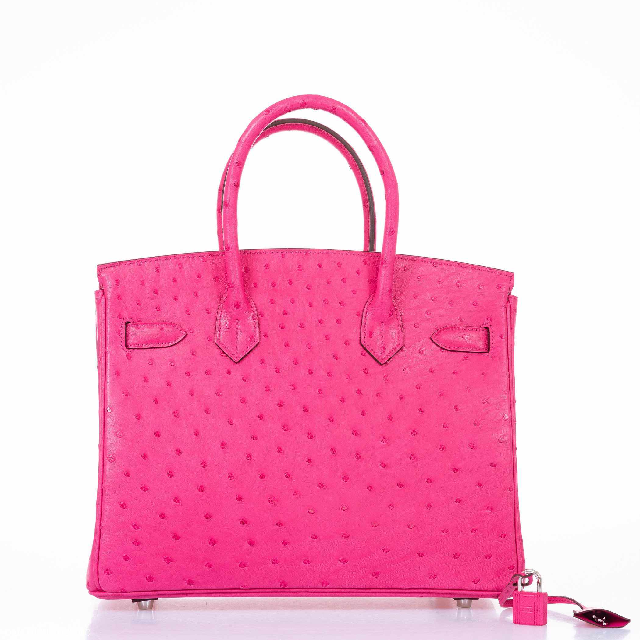 Hermès Birkin 30 Rose Tyrien Ostrich Palladium Hardware - 2020, Y