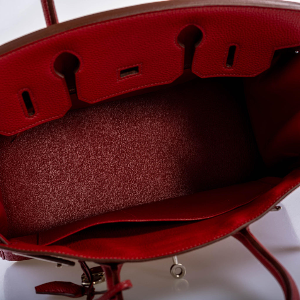 Hermès Birkin 30 Rouge Garance Togo with Palladium Hardware - 2007, K Square