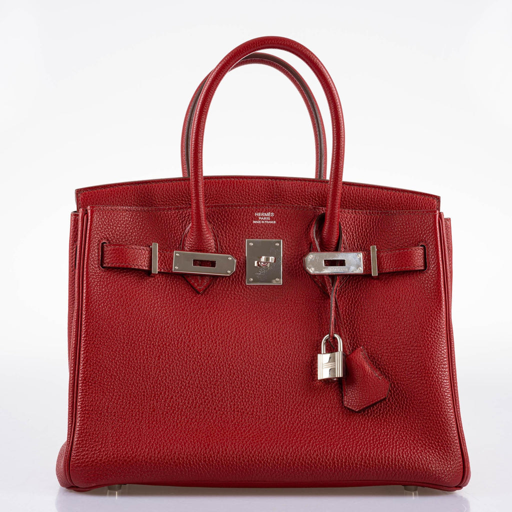 Hermès Birkin 30 Rouge Garance Togo with Palladium Hardware - 2007, K Square