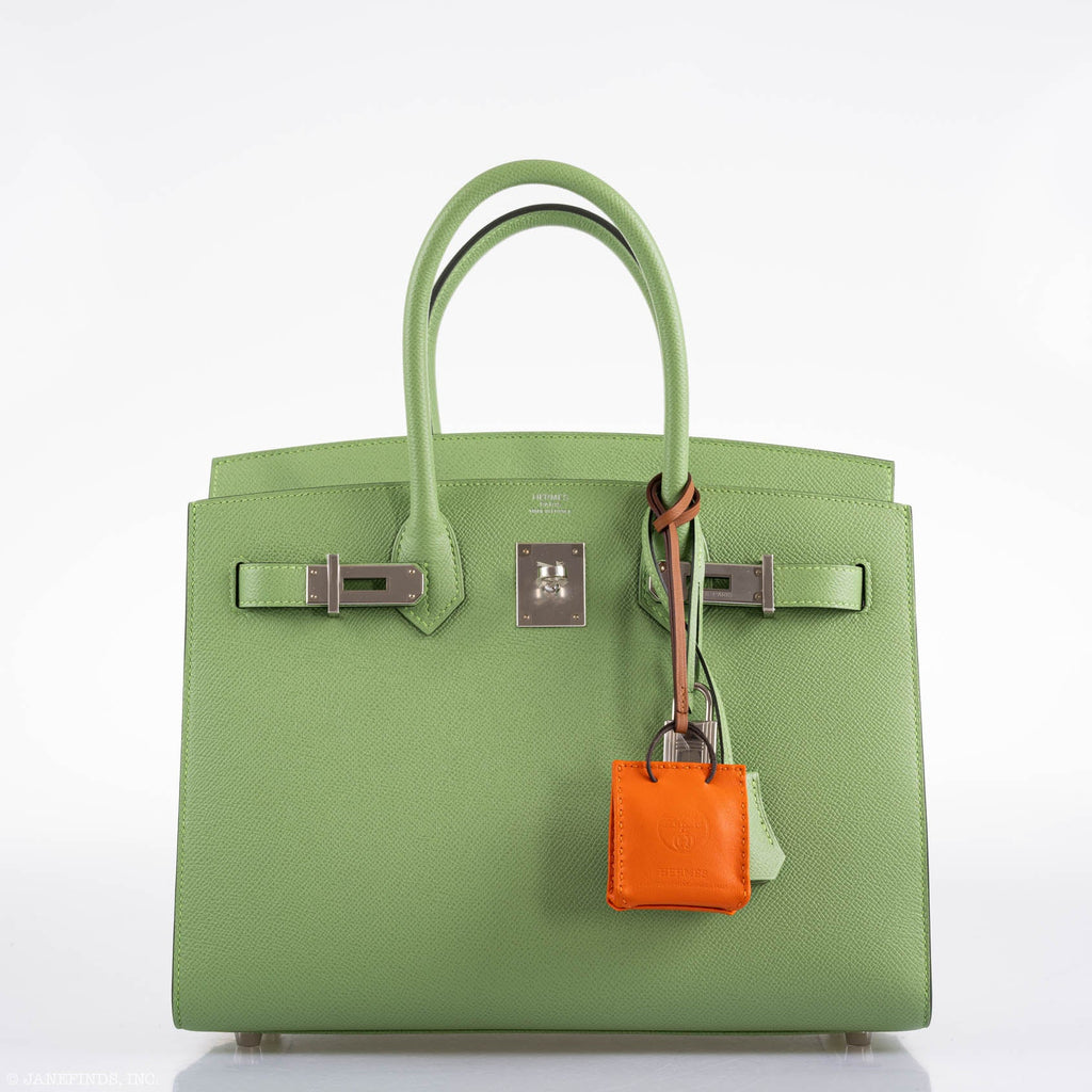 Hermès Birkin 30 Sellier Vert Criquet Madame Grain Palladium Hardware - 2020, Y