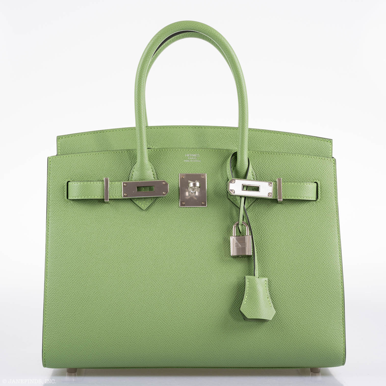 Hermès Birkin 30 Sellier Vert Criquet Madame Grain Palladium Hardware - 2020, Y