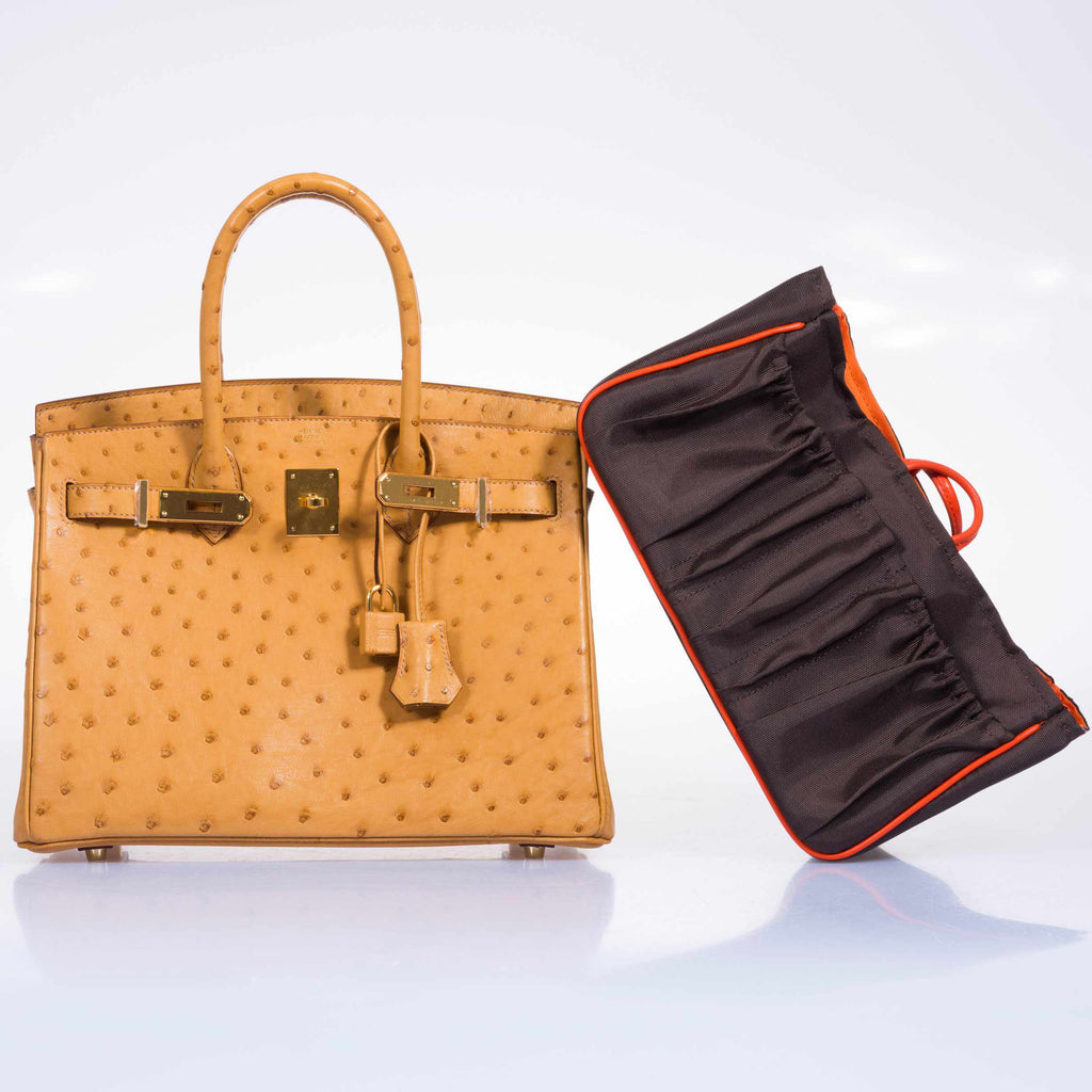 Hermès Birkin 30 Tabac Camel Ostrich Gold Hardware