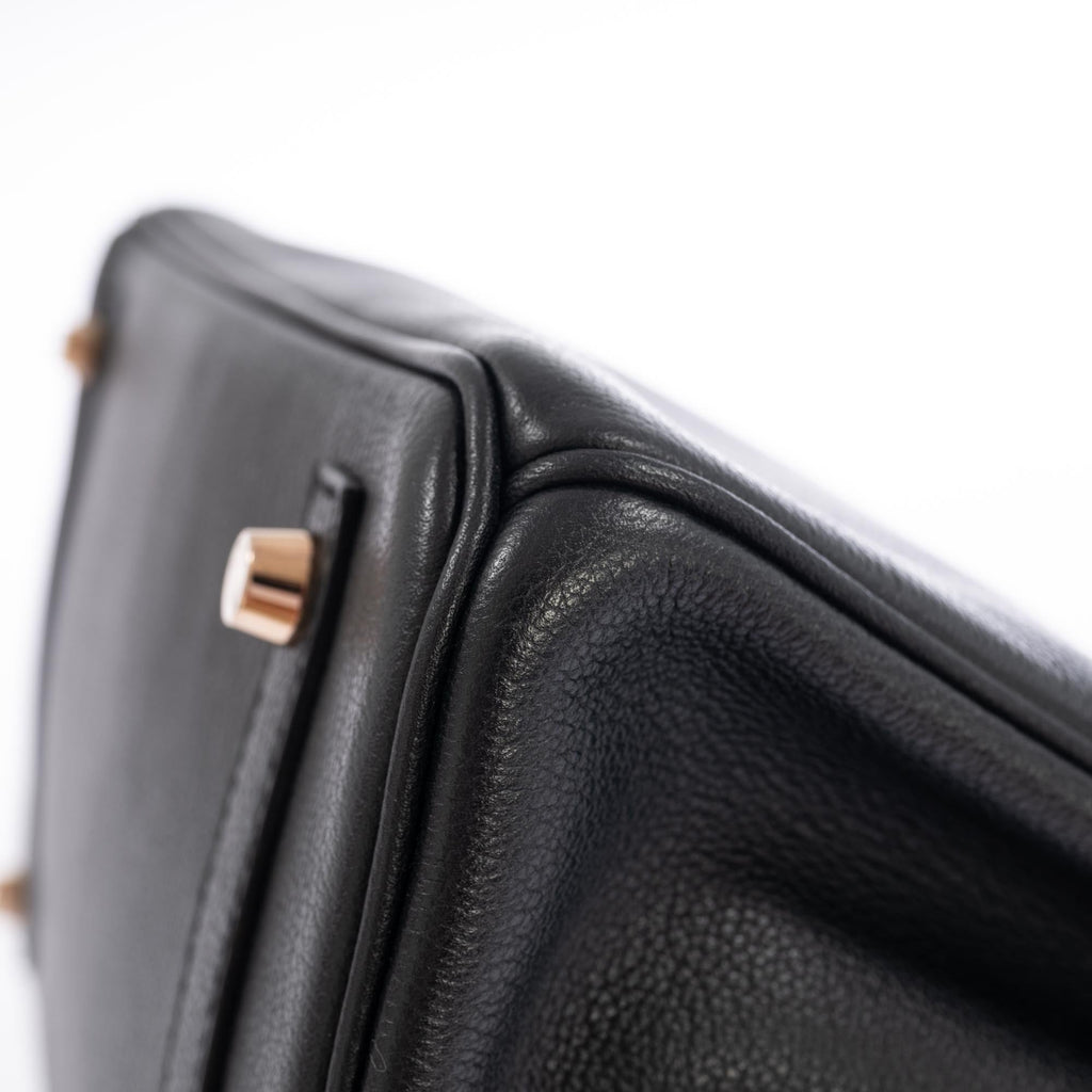 Hermès Birkin 30 Touch Black Shiny Niloticus Crocodile and Novillo Gold Hardware