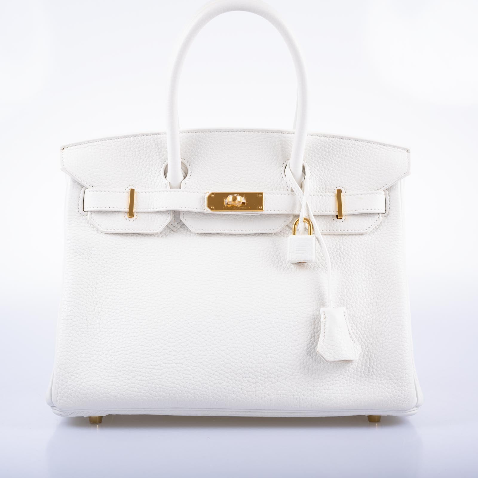 Hermès Birkin 30 White Clemence with Gold Hardware