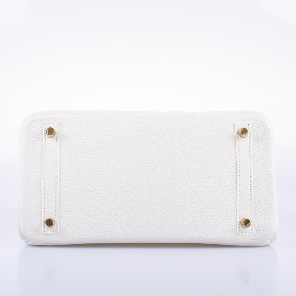 Hermès Birkin 30 White Clemence with Gold Hardware