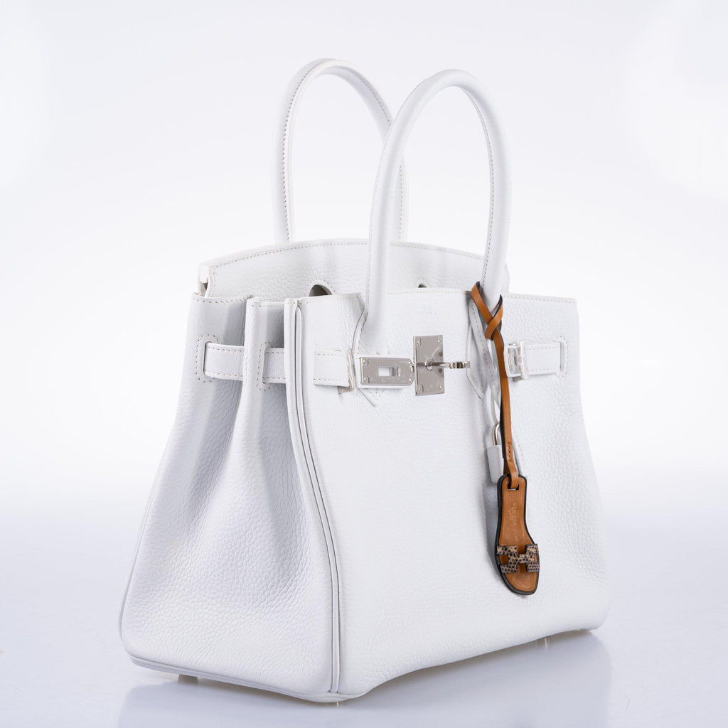 Hermès Birkin 30 White Clemence with Palladium Hardware - 2016, X