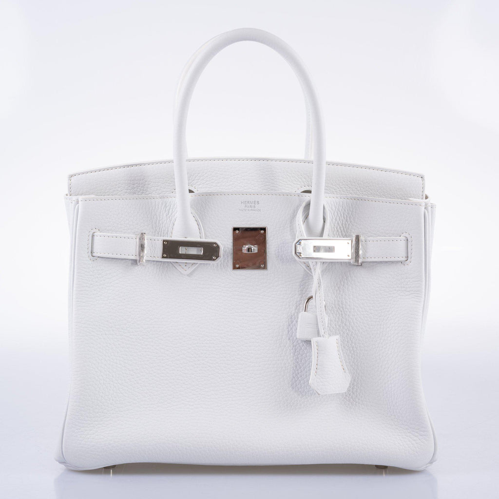 Hermès Birkin 30 White Clemence with Palladium Hardware - 2016, X
