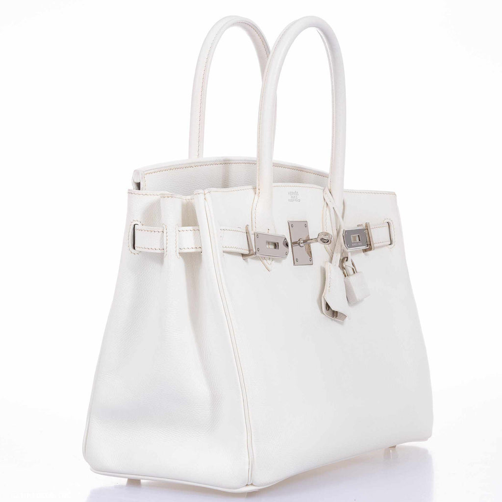 Hermès Birkin 30 White Epsom Palladium Hardware