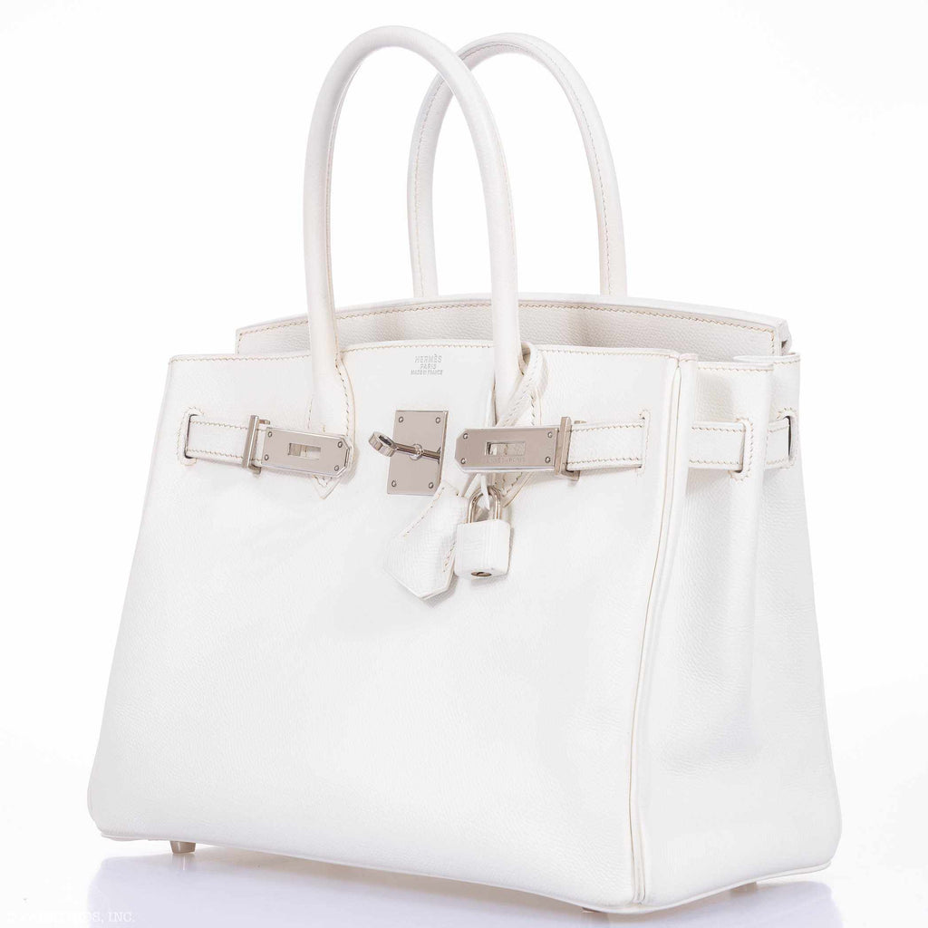 Hermès Birkin 30 White Epsom Palladium Hardware