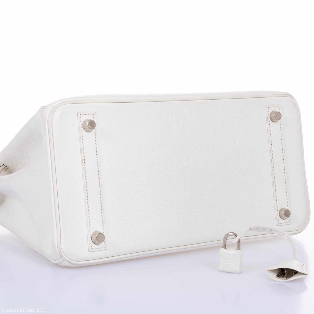Hermès Birkin 30 White Epsom Palladium Hardware