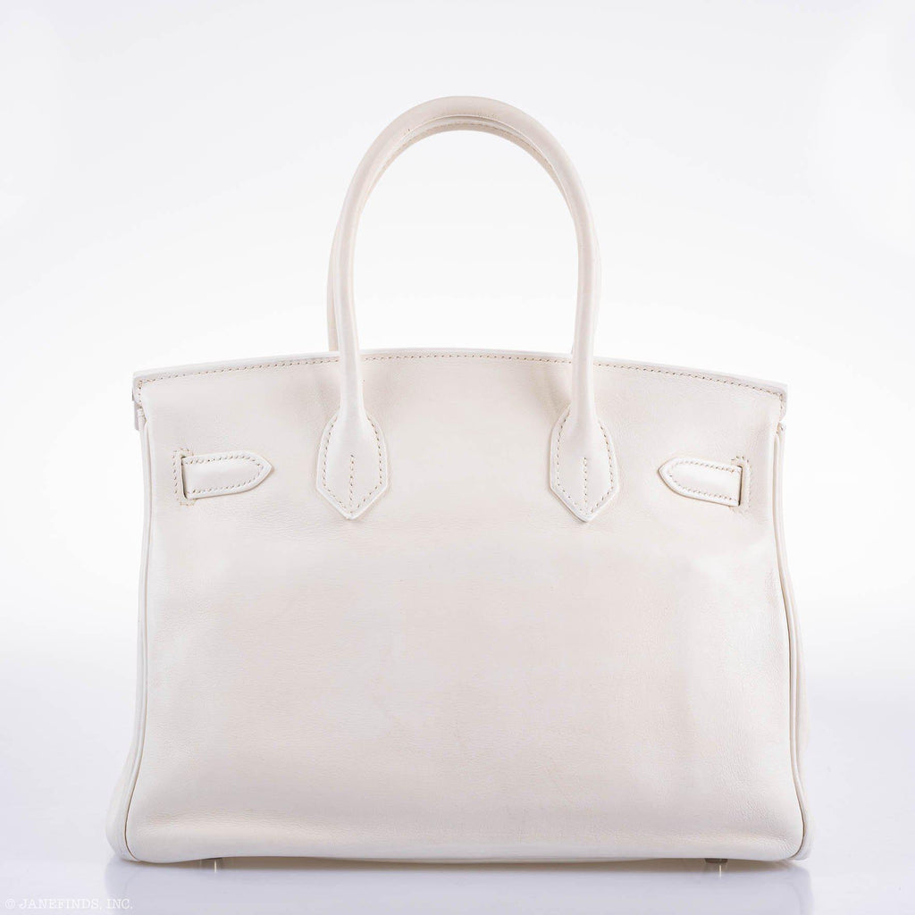 Hermès Birkin 30 White Swift with Palladium Hardware - 2007, K Square