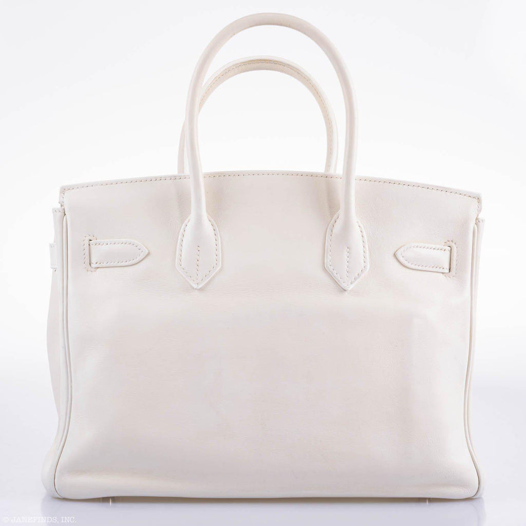 Hermès Birkin 30 White Swift with Palladium Hardware - 2007, K Square