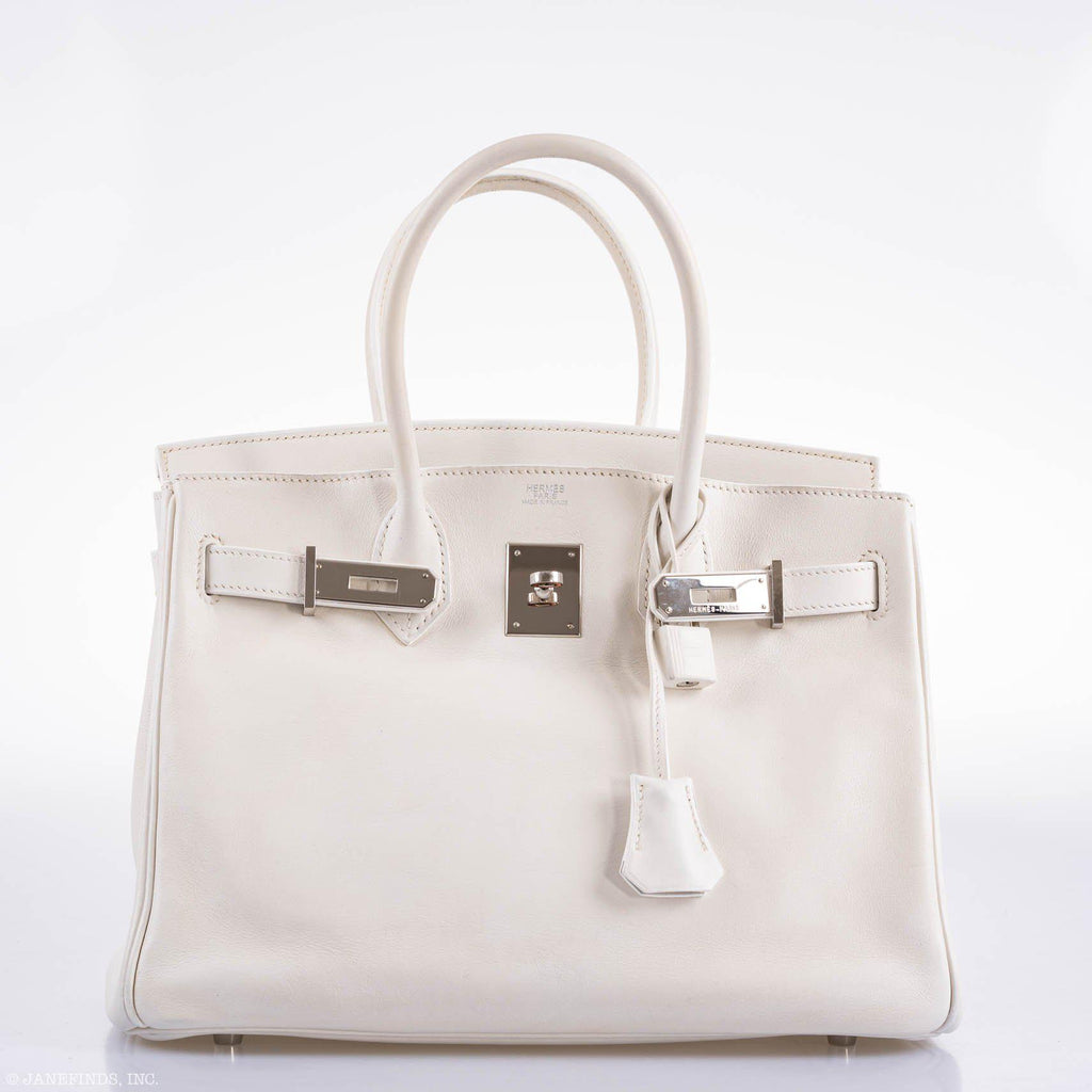 Hermès Birkin 30 White Swift with Palladium Hardware - 2007, K Square