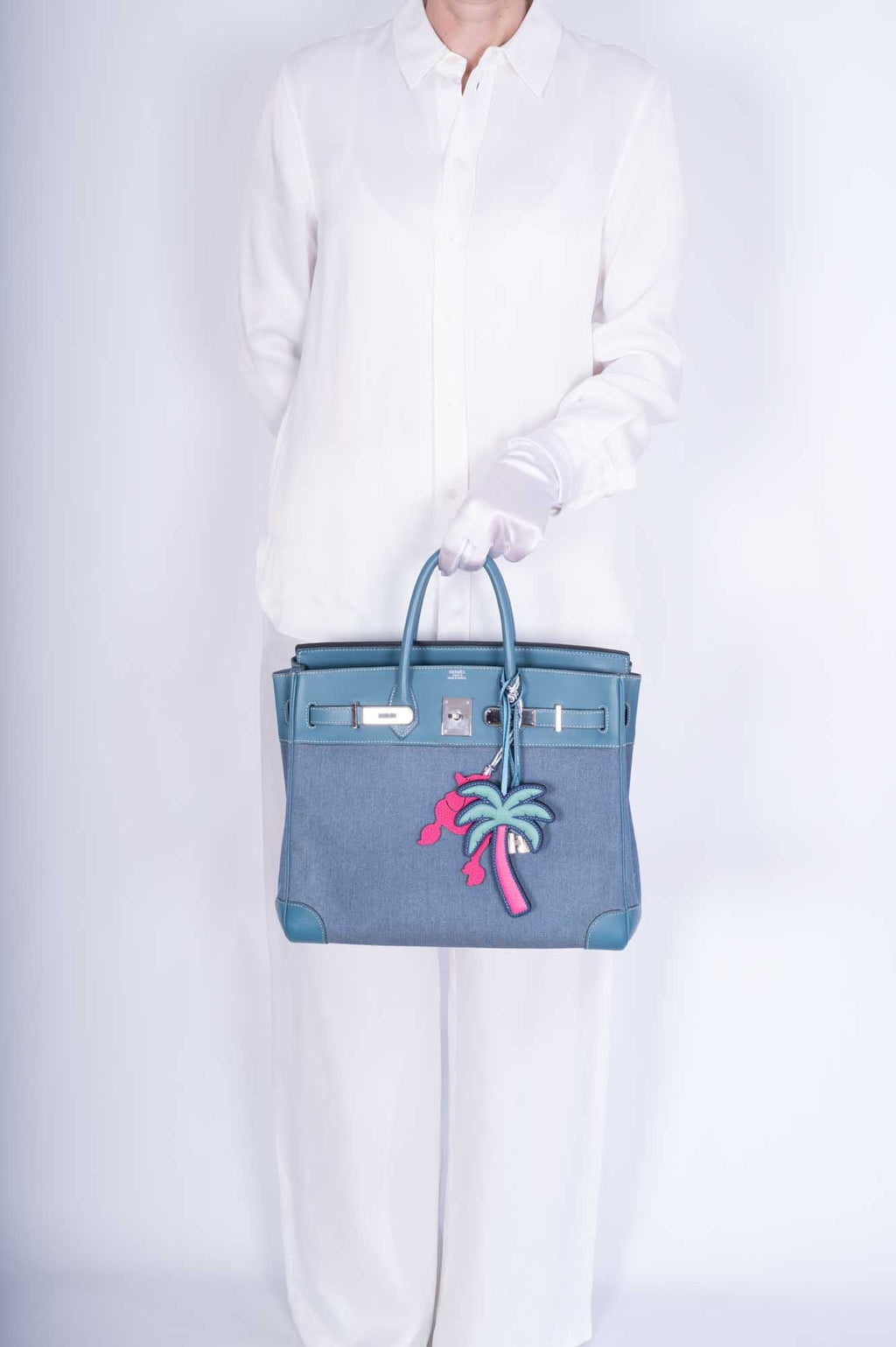 Hermès Birkin 32 HAC Denim & Blue Jean Gulliver Leather Palladium Hardware