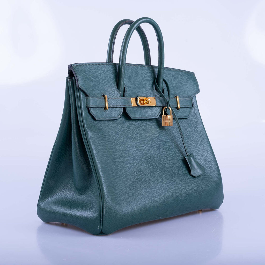 Hermès Birkin 32 HAC Vert Fonce Ardenne Leather Gold Hardware