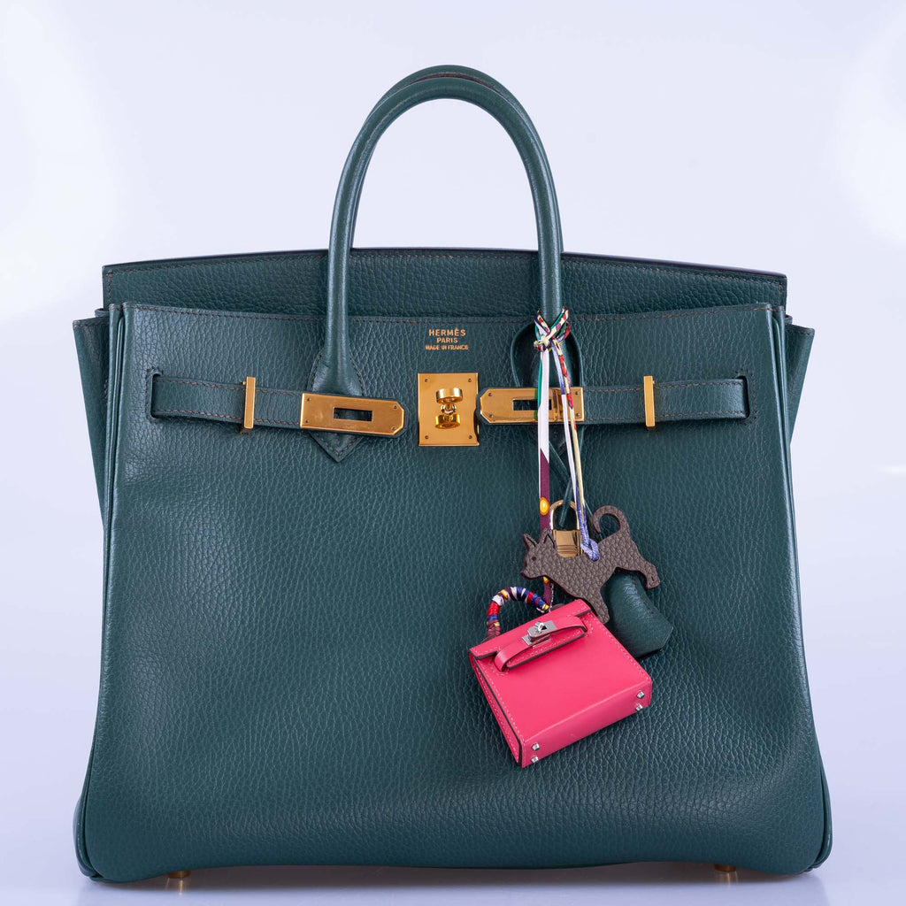 Hermès Birkin 32 HAC Vert Fonce Ardenne Leather Gold Hardware