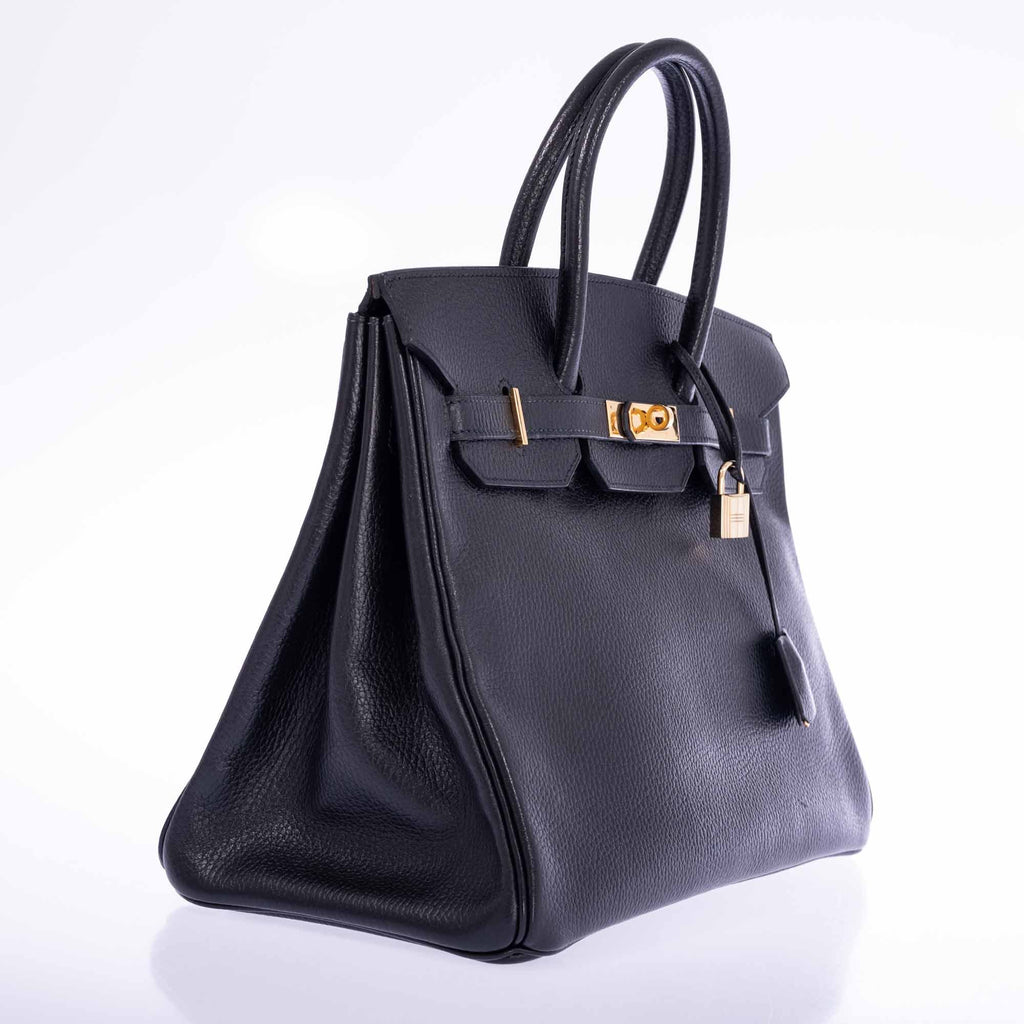 Hermès Birkin 35 Black Ardennes Gold Hardware