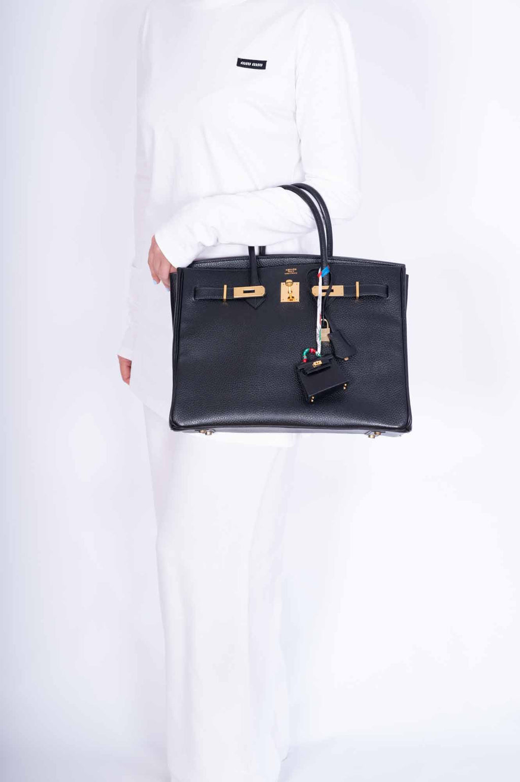 Hermès Birkin 35 Black Ardennes Gold Hardware