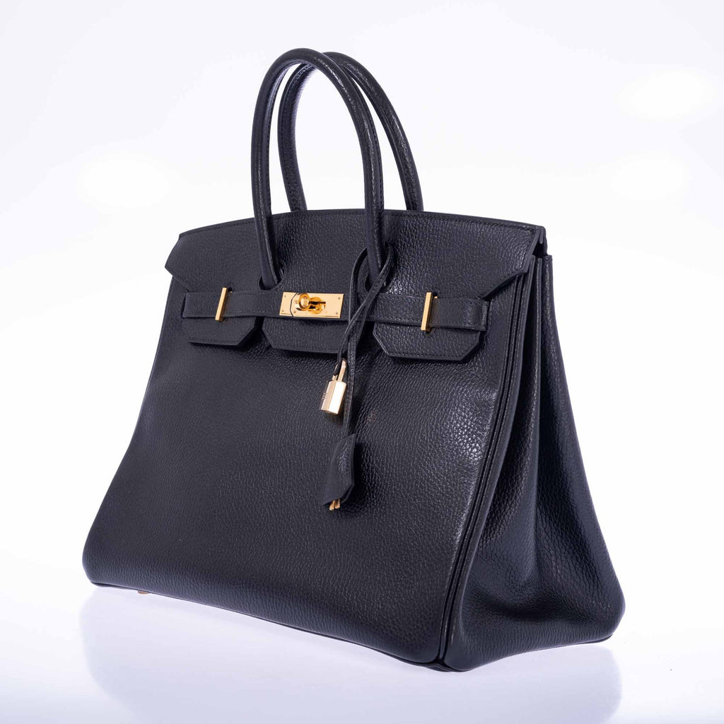 Hermès Birkin 35 Black Ardennes Gold Hardware