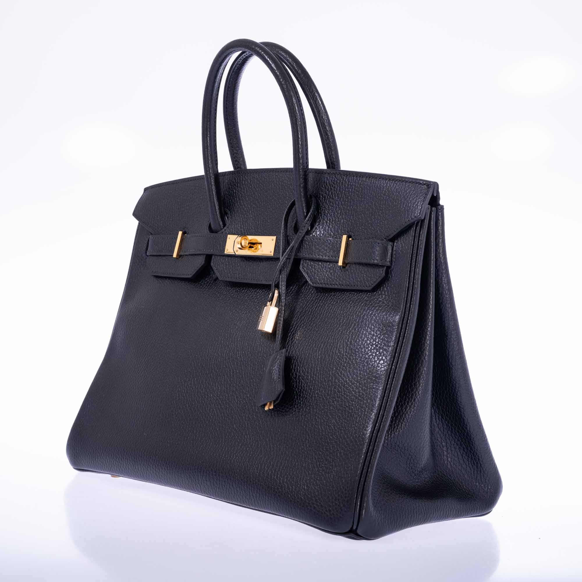 Hermès Birkin 35 Black Ardennes Gold Hardware