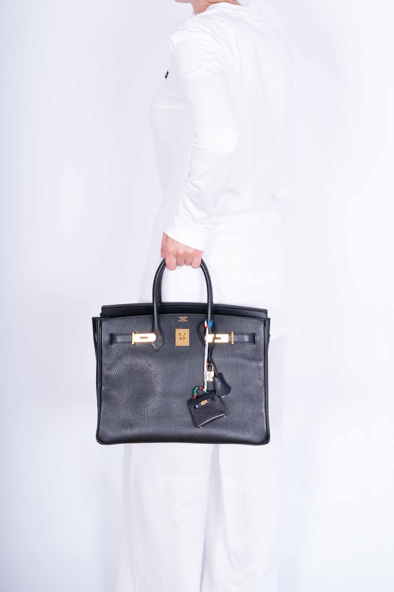 Hermès Birkin 35 Black Ardennes Gold Hardware
